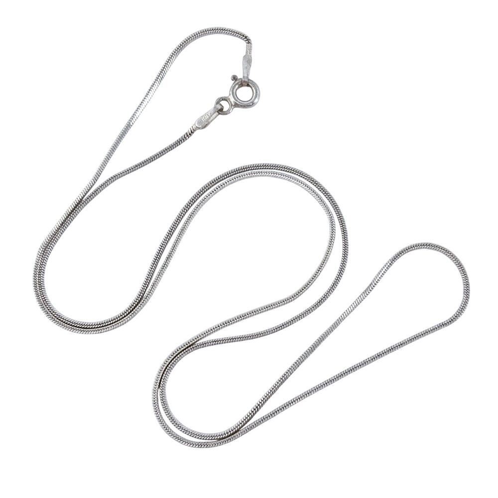 Estate FAS Italy Sterling Silver 925 0.8mm Snake Chain Necklace 18.5"